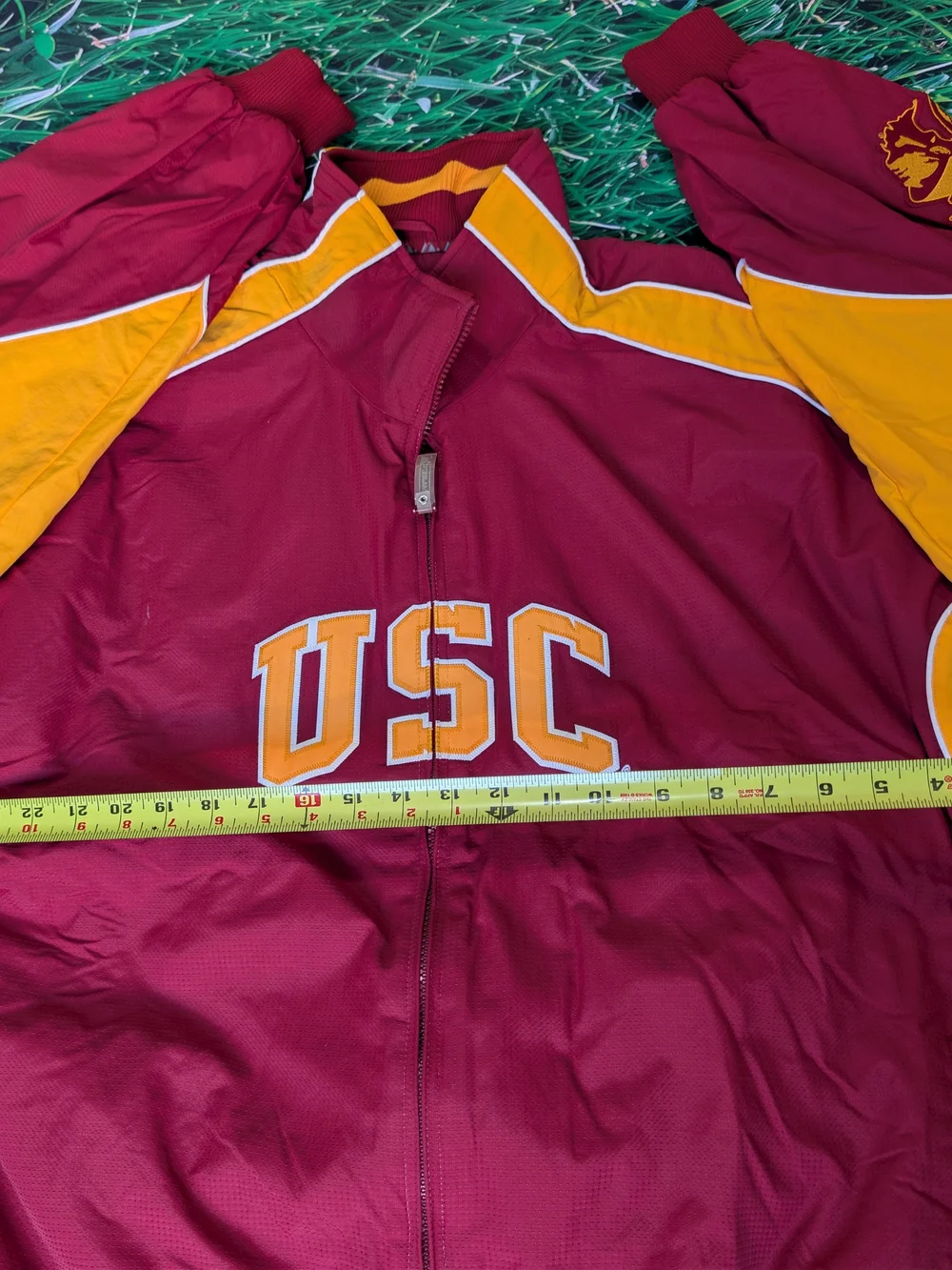 VTG USC Trojans Jacket XXL Majestic NCAA College Red Gold Full Zip Embroidered